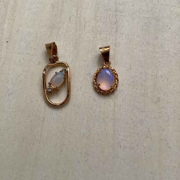 TLC New vintage SS Fire Opal dainty pendant charm - Picture 13 of 14